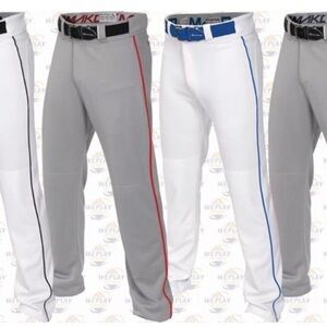 Easton Mako 2 Youth Medium Baseball Pant White w/ Black Piping Adjustable Length